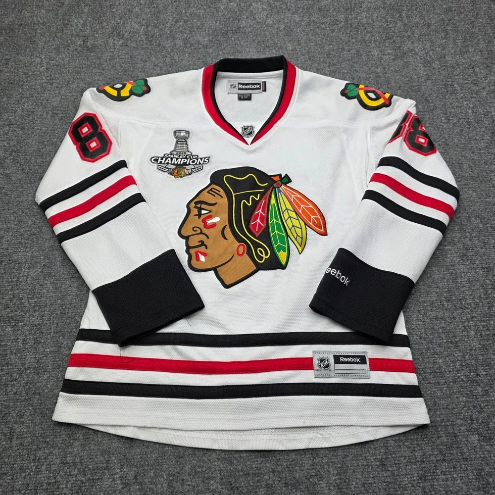 Patrick Kane Chicago Blackhawks Reebok Jersey Women Small 2013 Stanley Cup Champ - Picture 2 of 11